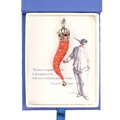 E.Marinella CORNETTO ROSSO In seta e argento New