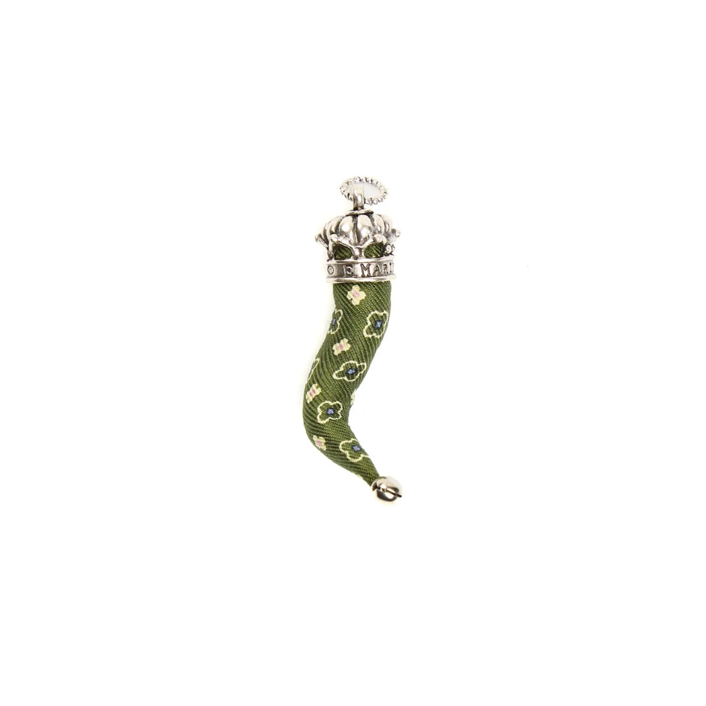 E.Marinella CORNETTO VERDE OLIVA In seta e argento Best
