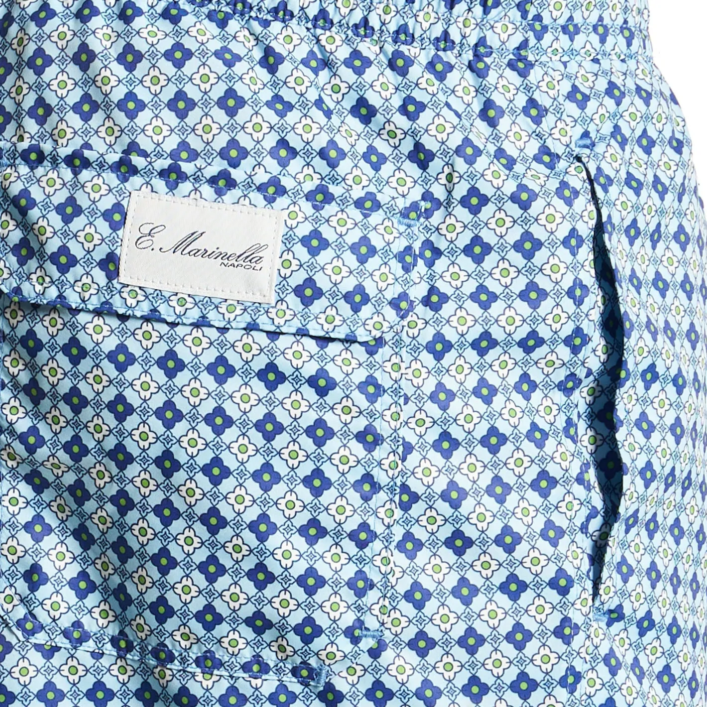 E.Marinella COSTUME DA BAGNO AZZURRO Macrofantasia fiore Clearance