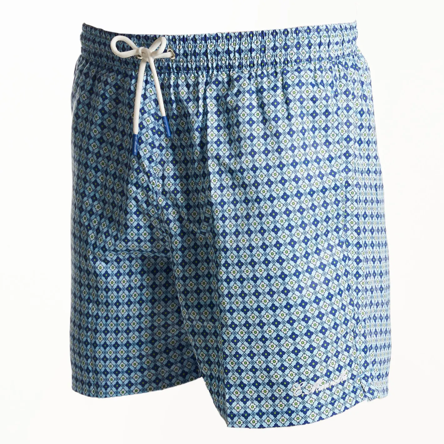 E.Marinella COSTUME DA BAGNO AZZURRO Macrofantasia fiore Clearance