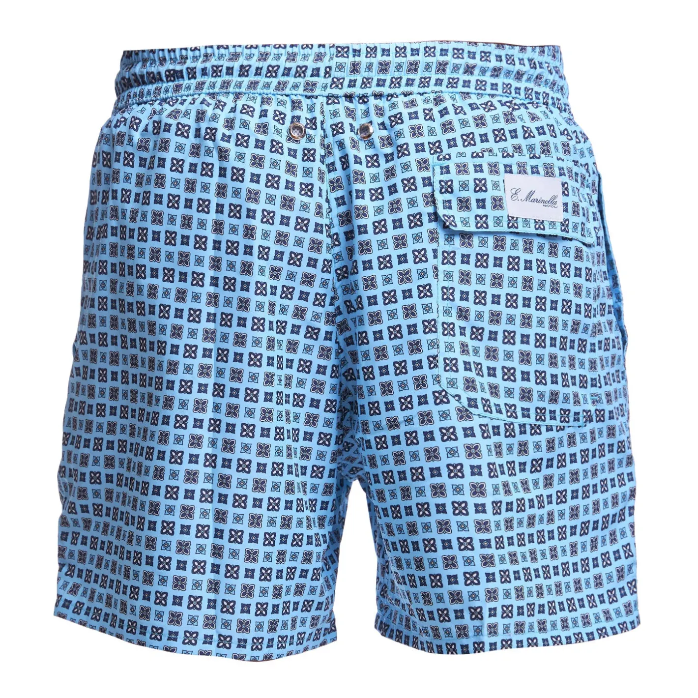 E.Marinella COSTUME DA BAGNO AZZURRO Macrofantasia fiore Sale