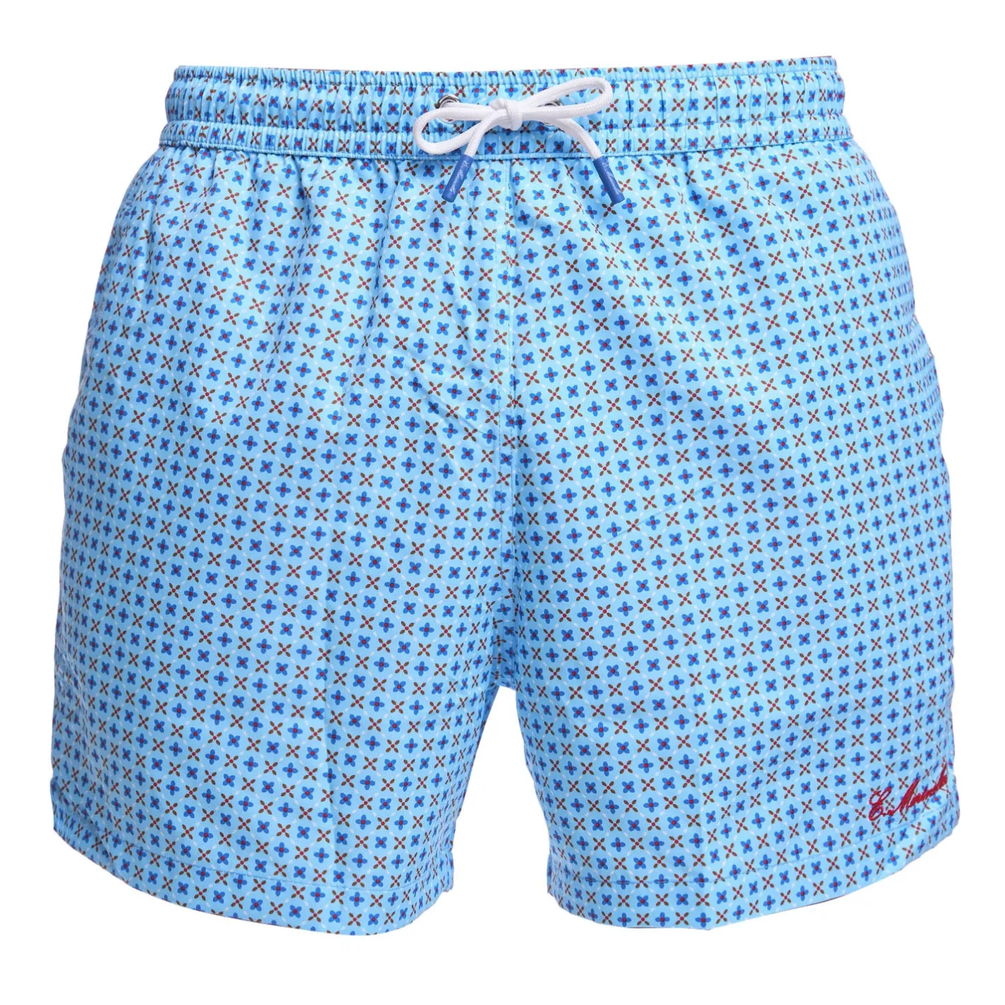E.Marinella COSTUME DA BAGNO AZZURRO Microfantasia fiore