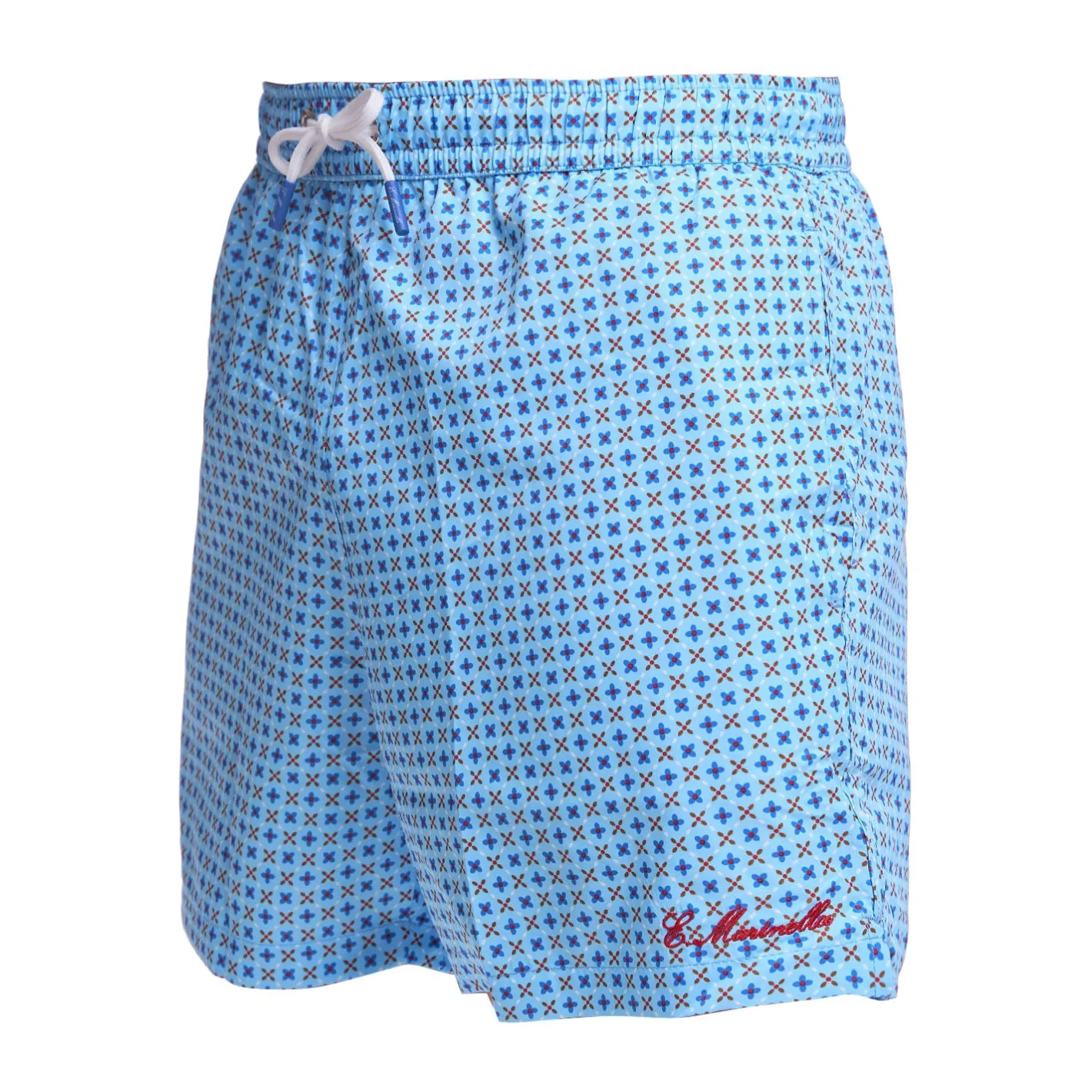 E.Marinella COSTUME DA BAGNO AZZURRO Microfantasia fiore