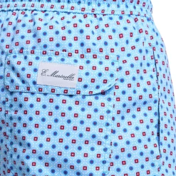 E.Marinella COSTUME DA BAGNO AZZURRO Microfantasia fiore Clearance