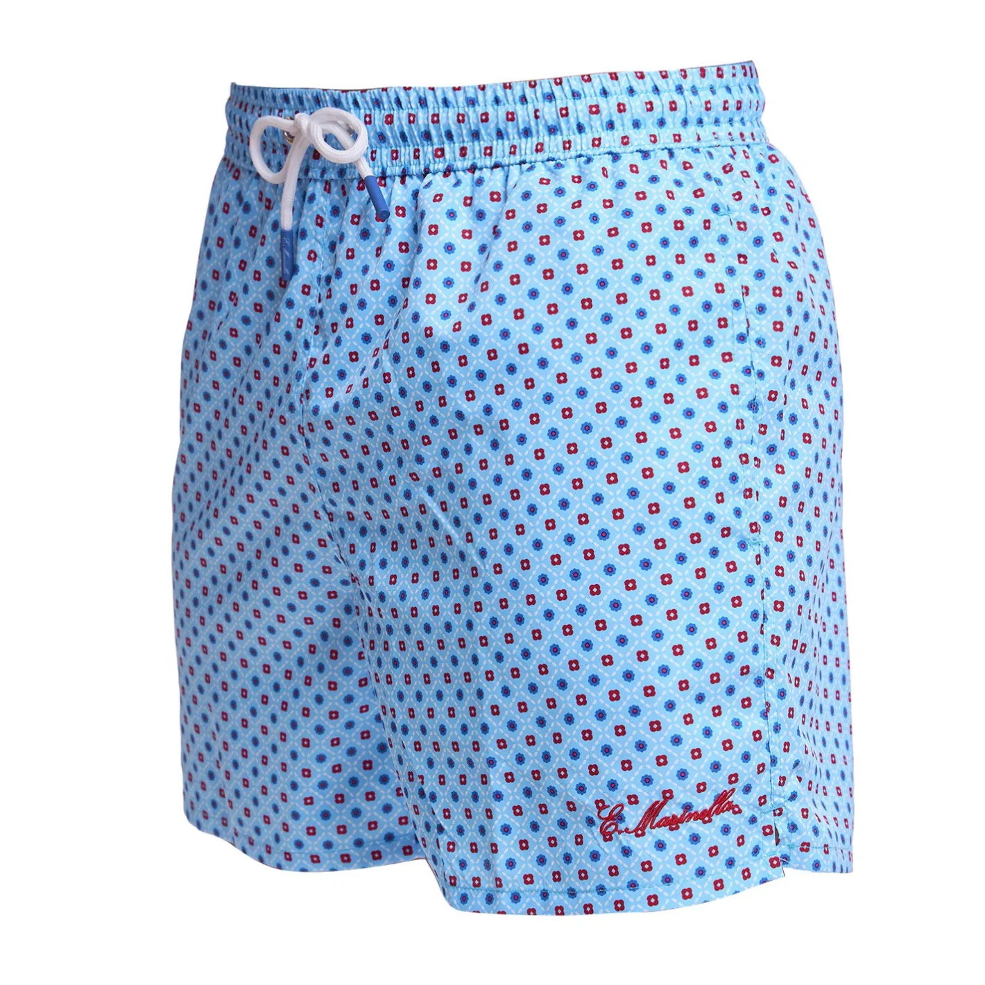 E.Marinella COSTUME DA BAGNO AZZURRO Microfantasia fiore Clearance