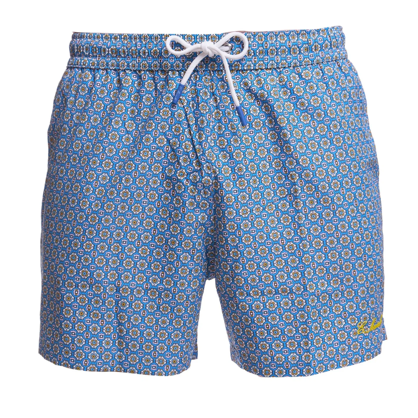 E.Marinella COSTUME DA BAGNO AZZURRO POLVERE Macrofantasia fiore Outlet