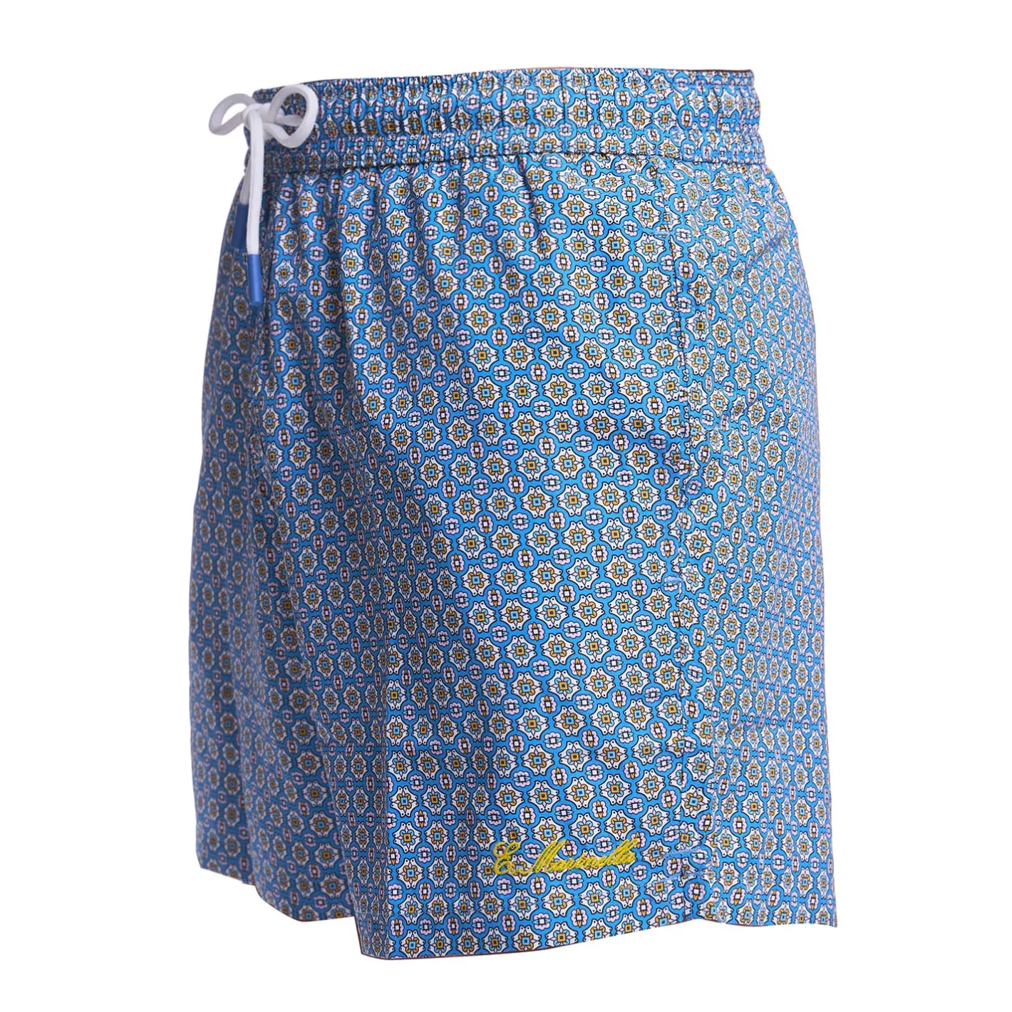 E.Marinella COSTUME DA BAGNO AZZURRO POLVERE Macrofantasia fiore Outlet