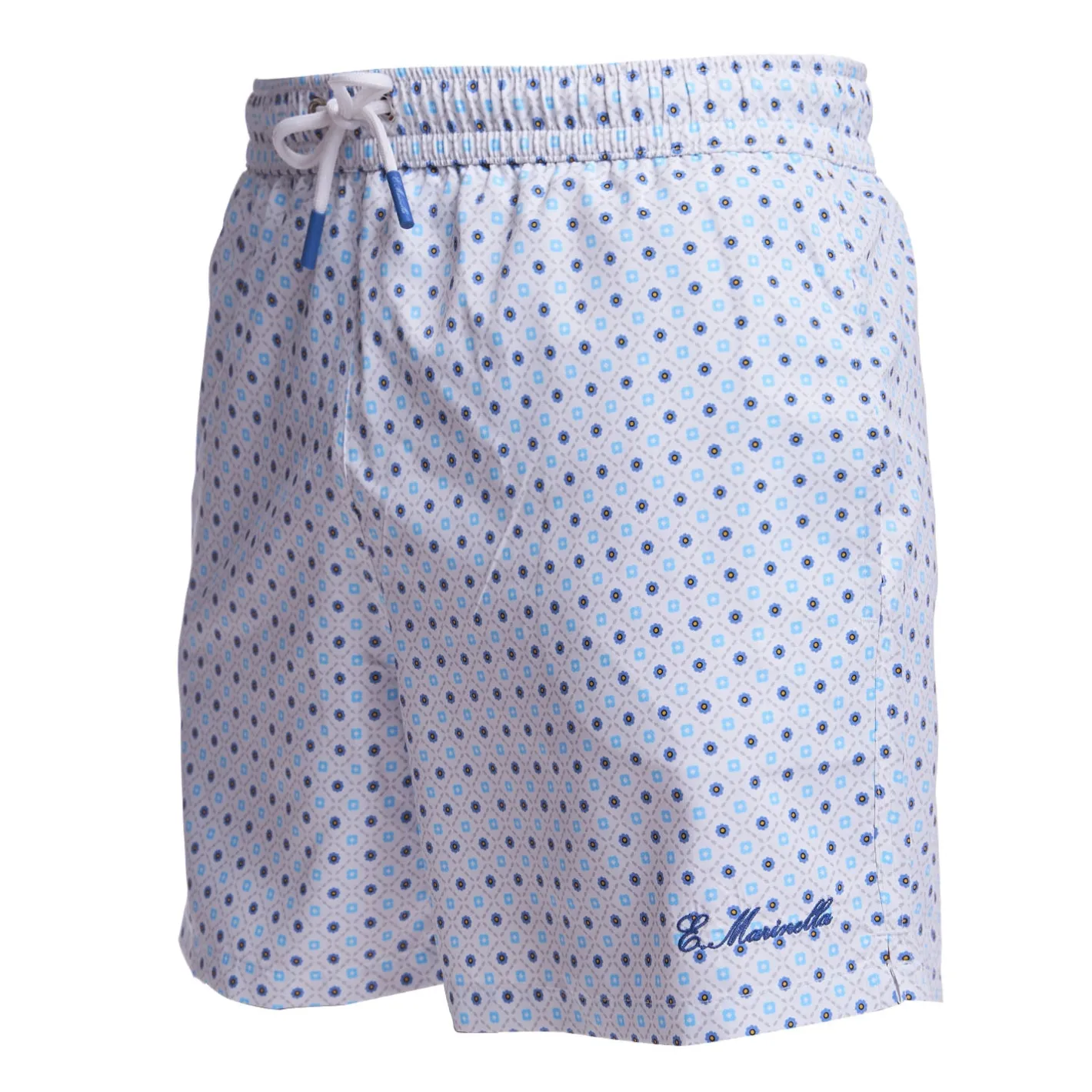 E.Marinella COSTUME DA BAGNO BIANCO Microfantasia fiore