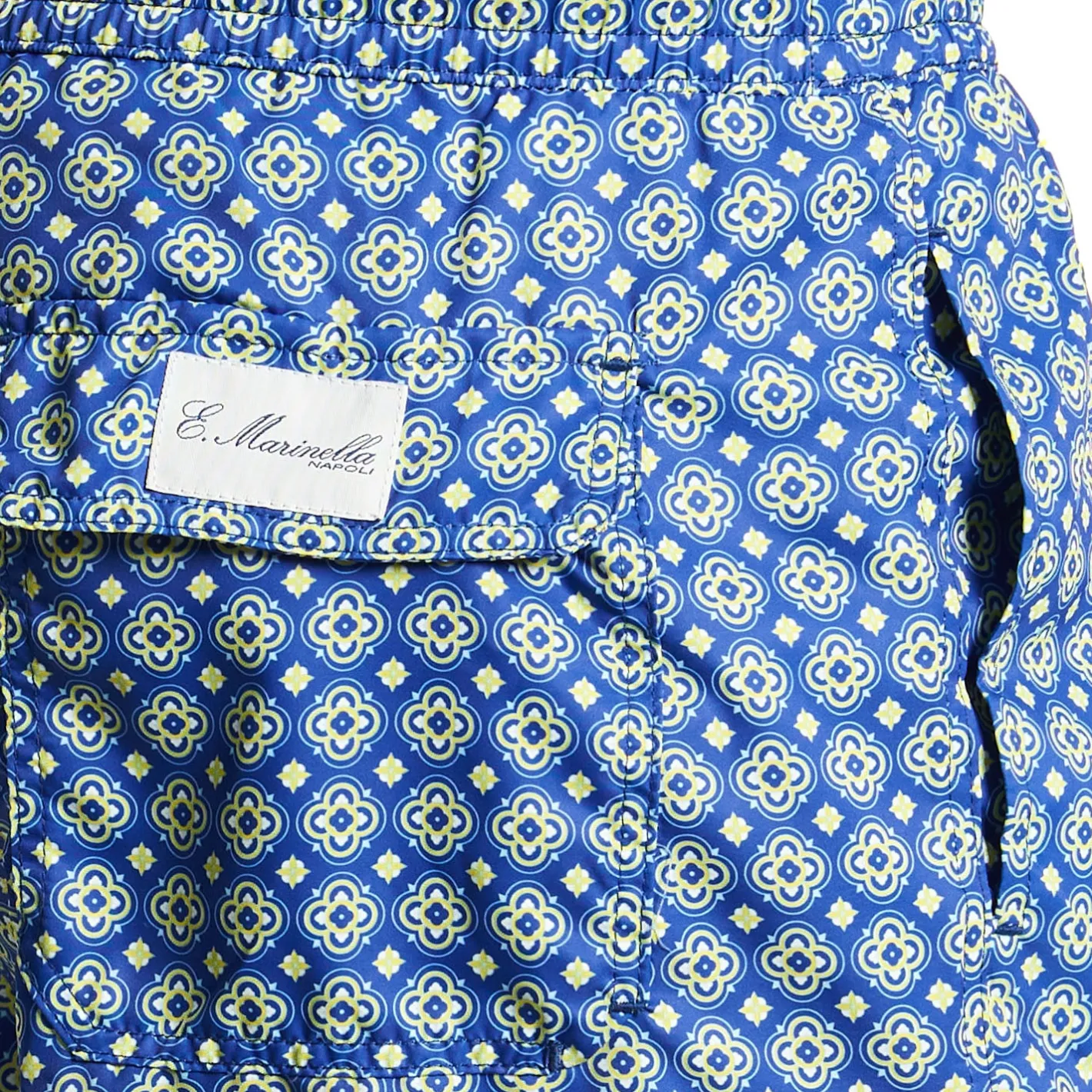 E.Marinella COSTUME DA BAGNO BLU Macrofantasia fiore New