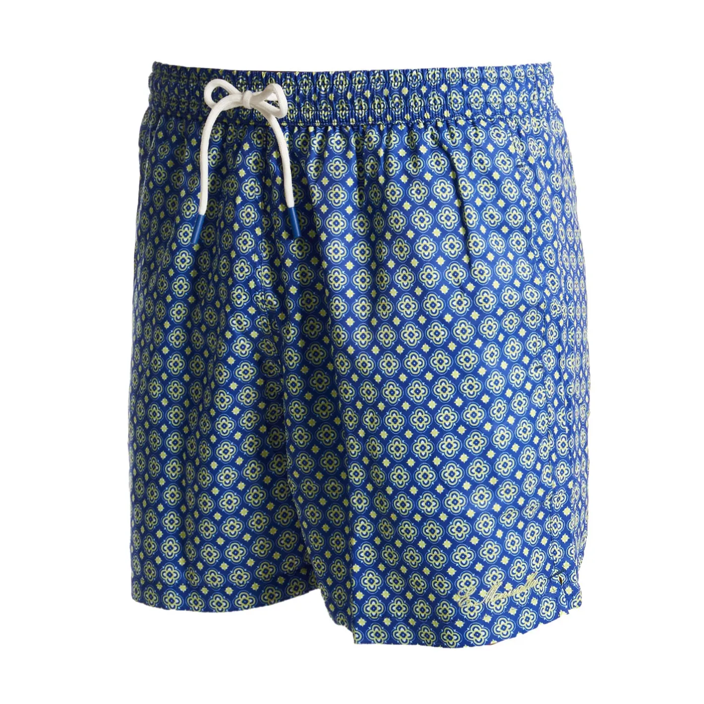 E.Marinella COSTUME DA BAGNO BLU Macrofantasia fiore New