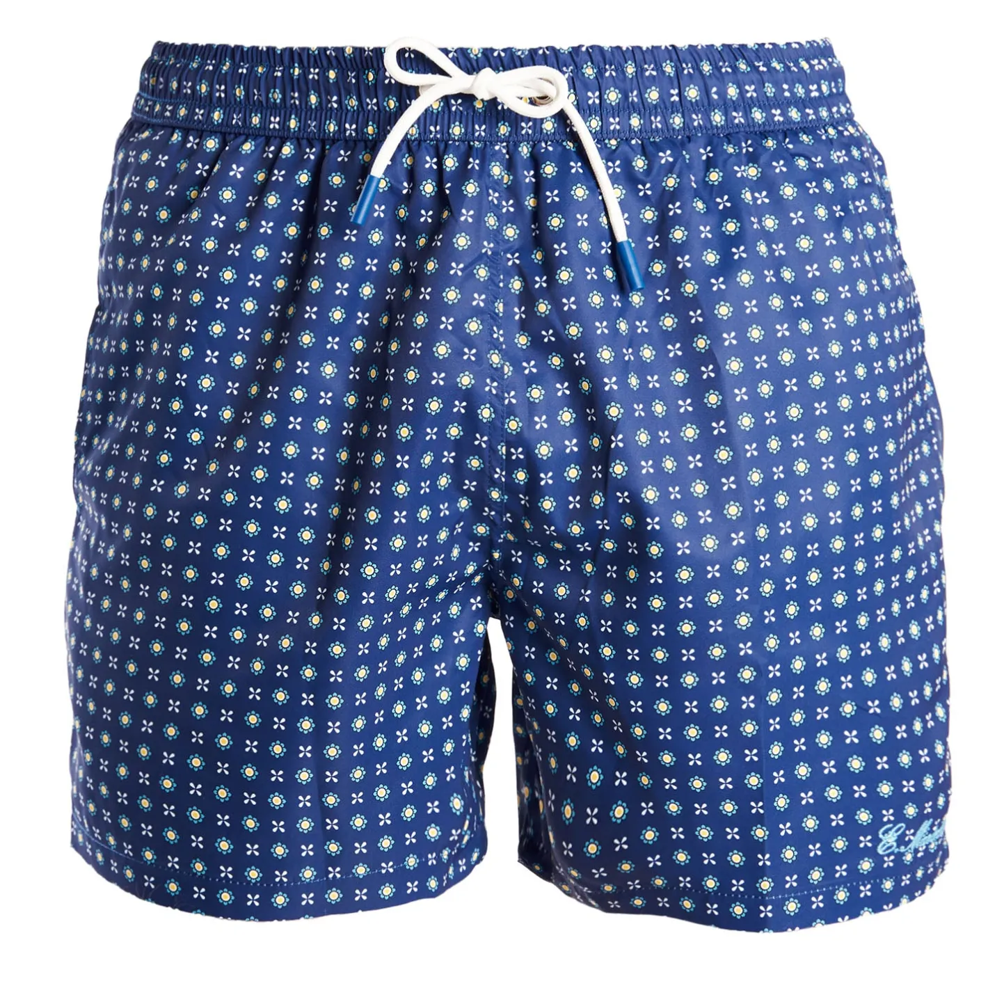 E.Marinella COSTUME DA BAGNO BLU Microfantasia fiore Discount