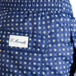 E.Marinella COSTUME DA BAGNO BLU Microfantasia fiore Discount