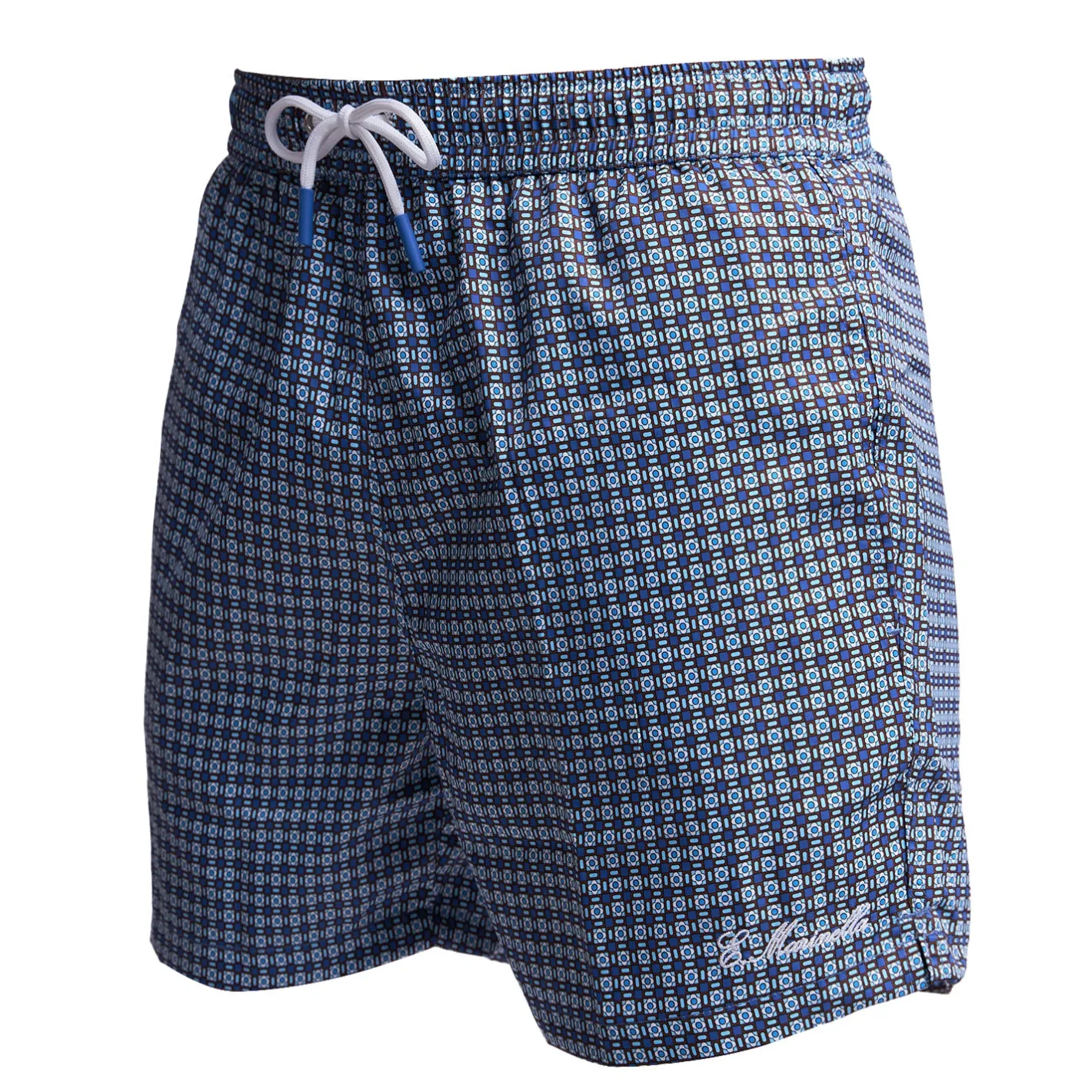 E.Marinella COSTUME DA BAGNO BLU Microfantasia fiore Clearance