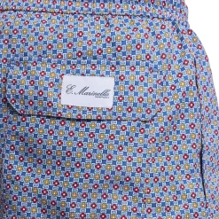 E.Marinella COSTUME DA BAGNO BLU Microfantasia fiore