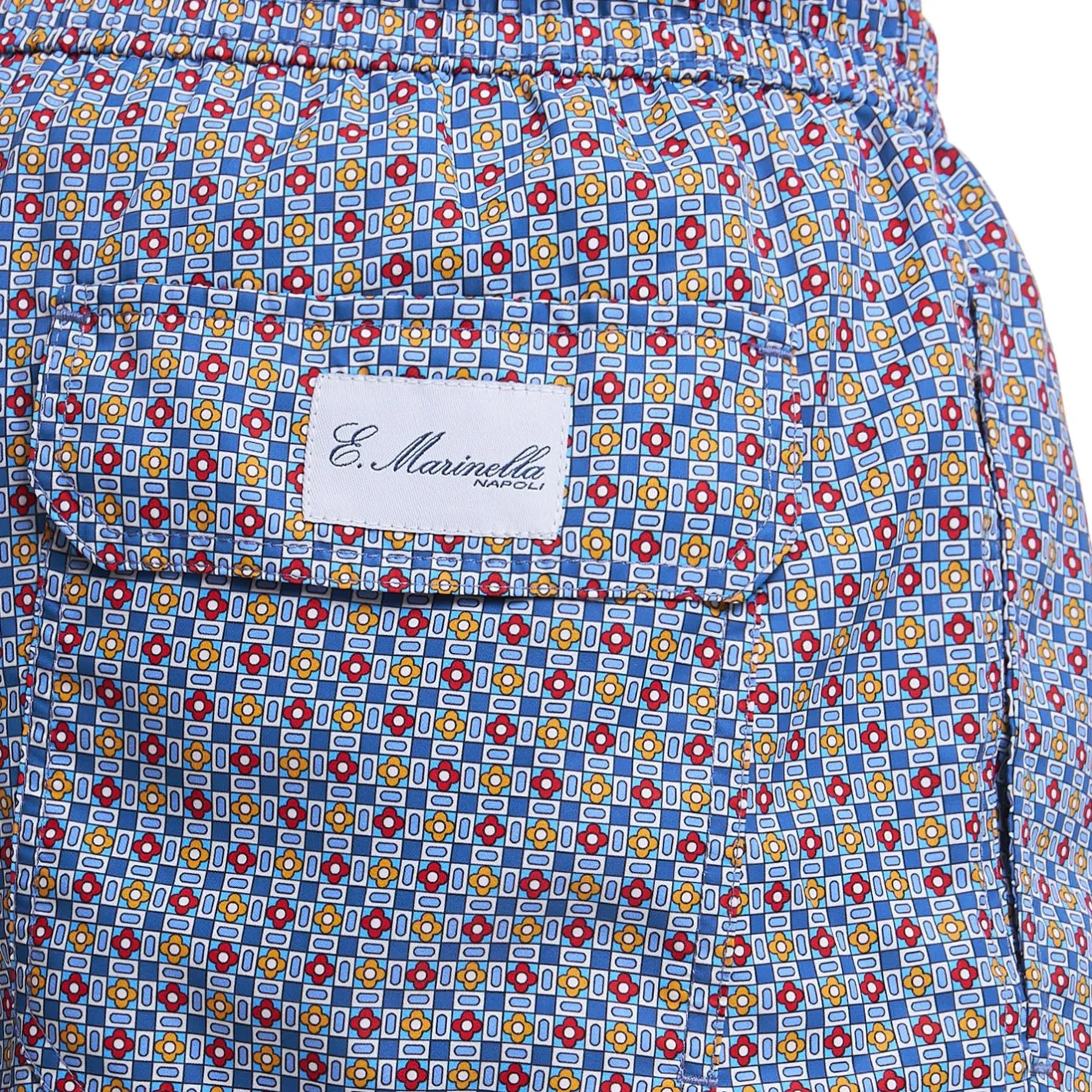 E.Marinella COSTUME DA BAGNO BLU Microfantasia fiore