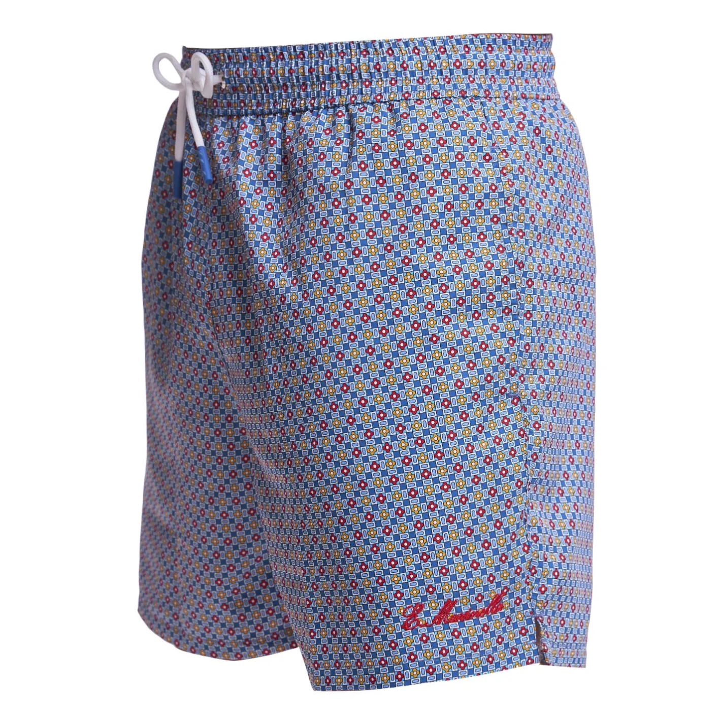 E.Marinella COSTUME DA BAGNO BLU Microfantasia fiore