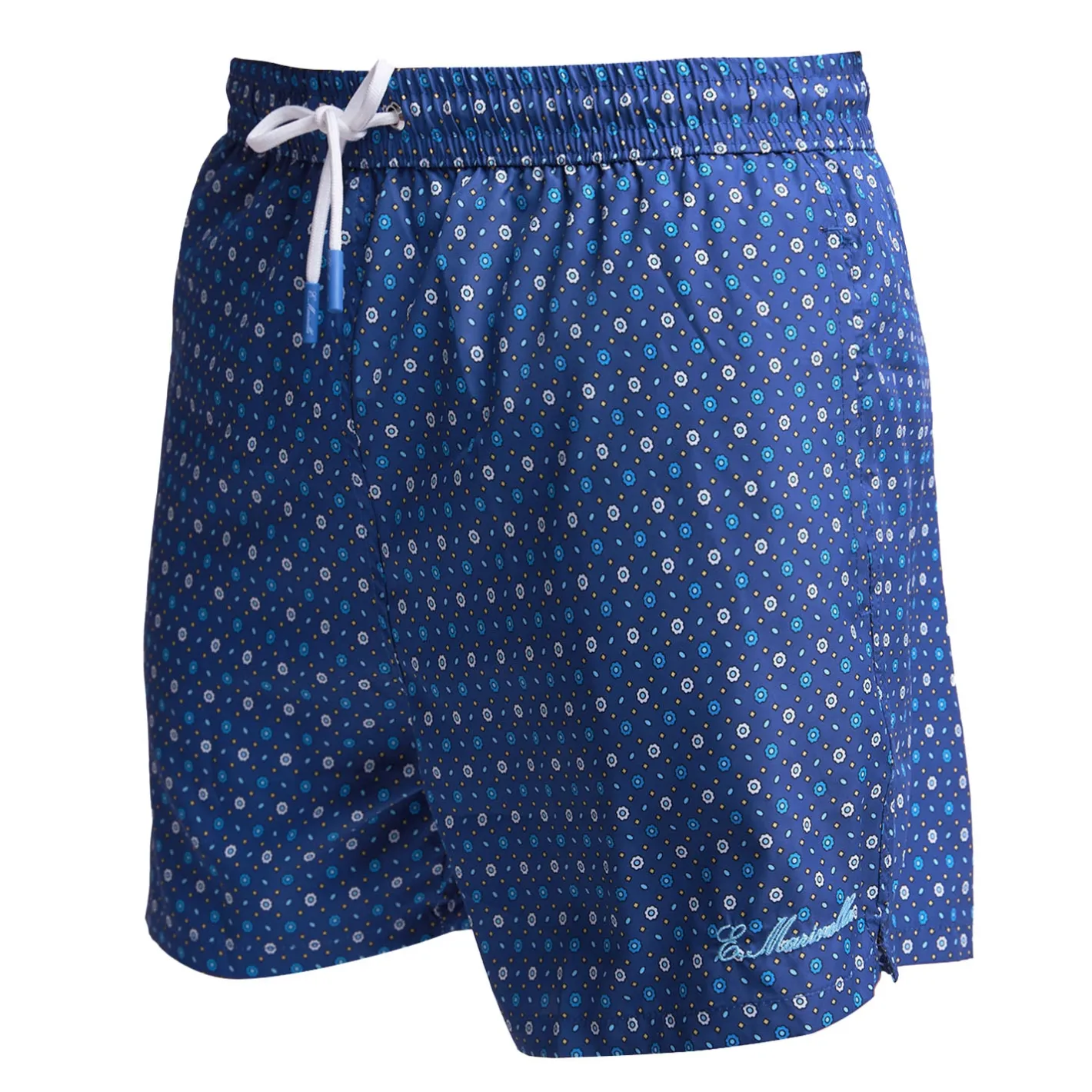 E.Marinella COSTUME DA BAGNO BLU Microfantasia fiore Discount