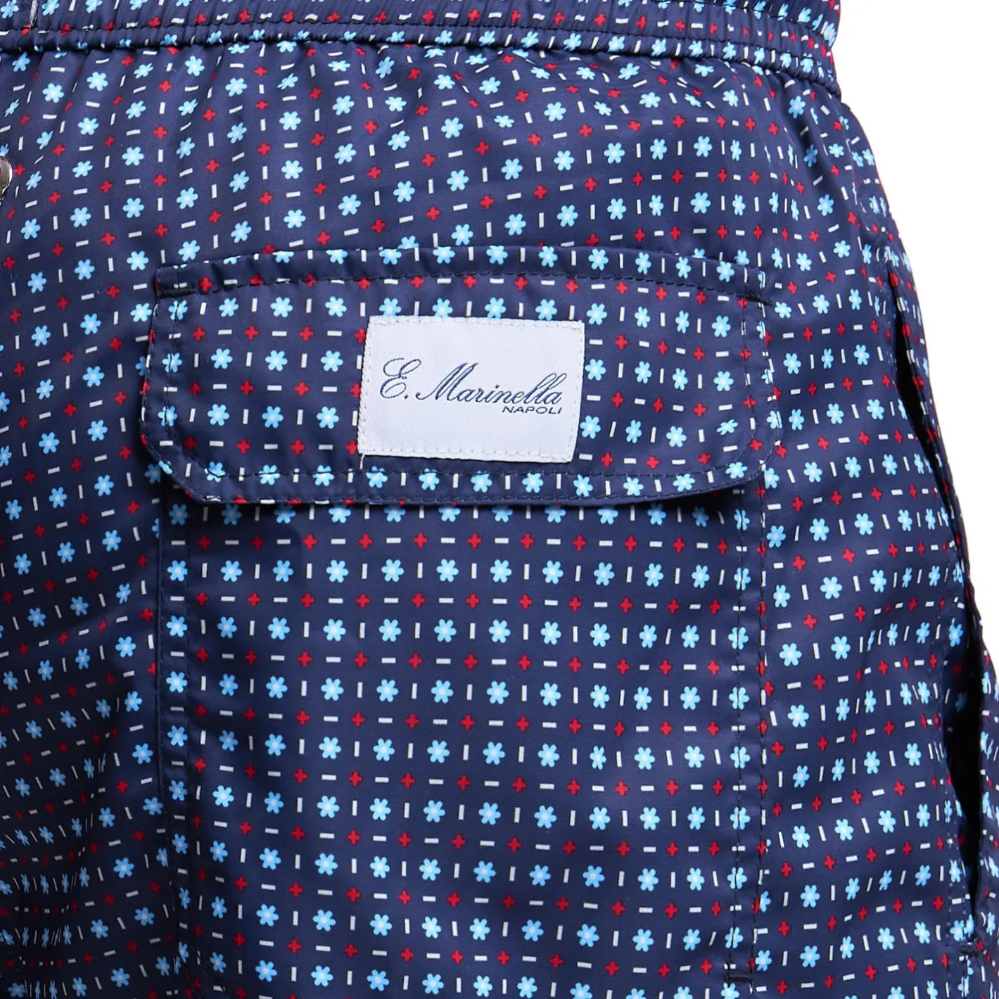 E.Marinella COSTUME DA BAGNO BLU SCURO Microfantasia fiore Outlet