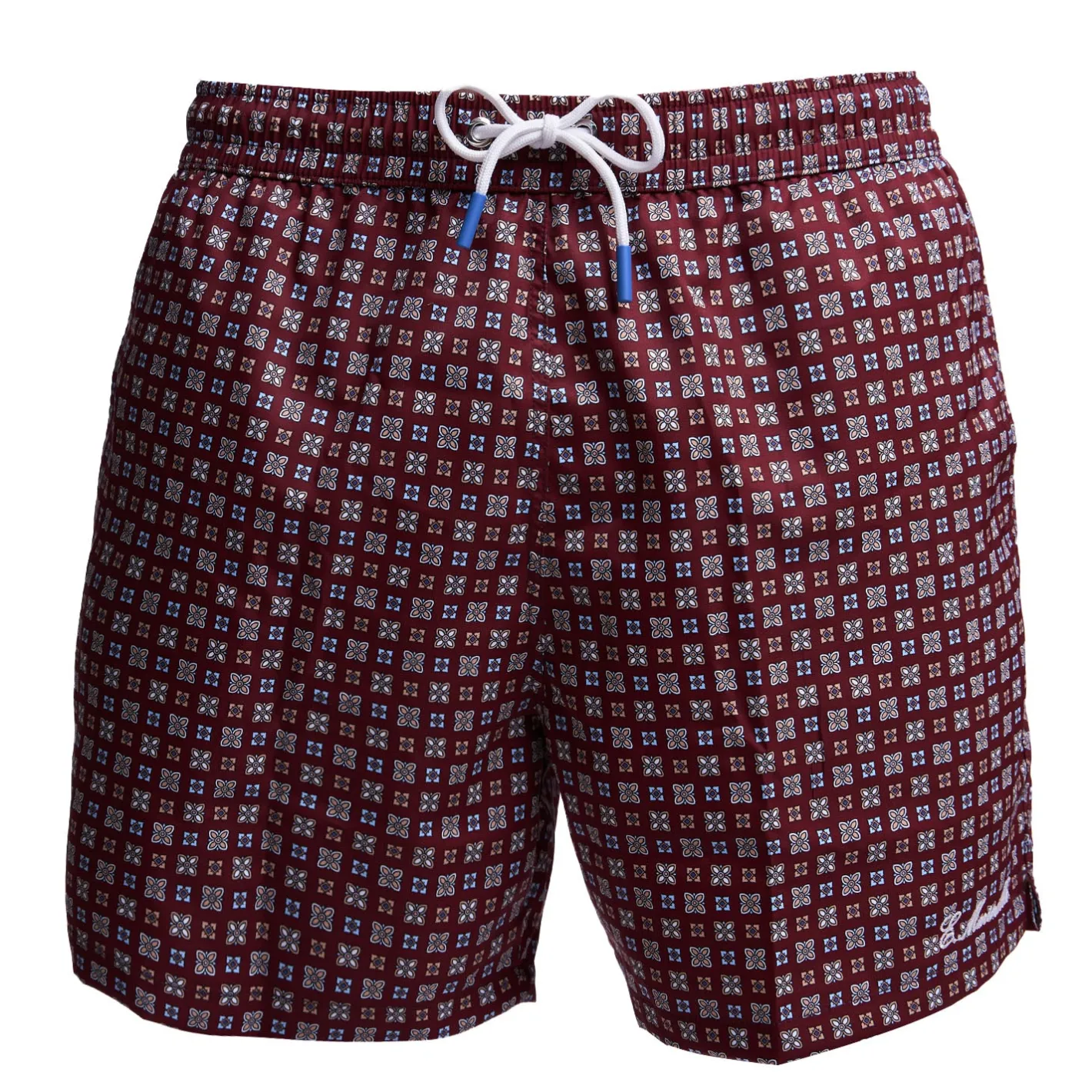 E.Marinella COSTUME DA BAGNO BORDEAUX Microfantasia fiore