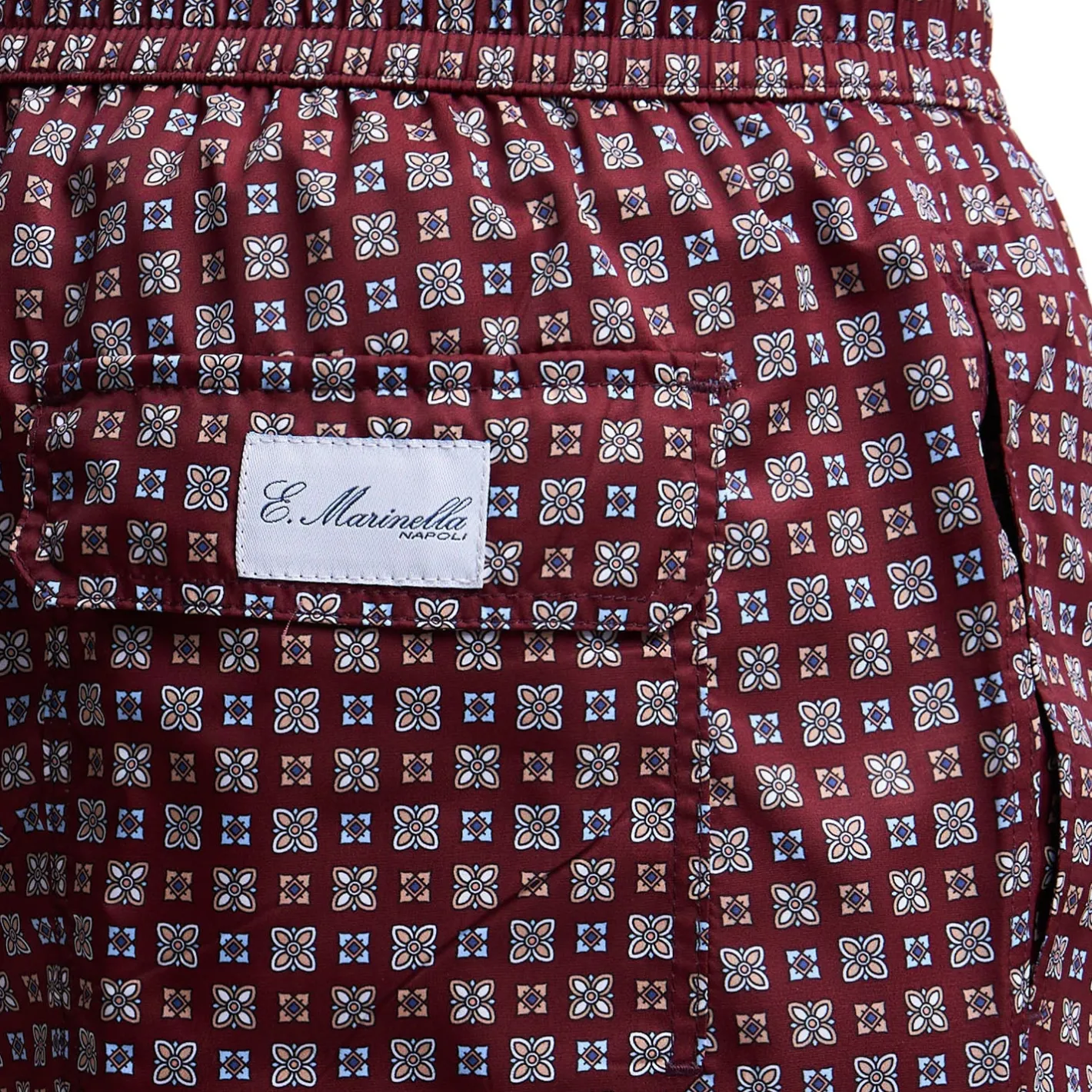 E.Marinella COSTUME DA BAGNO BORDEAUX Microfantasia fiore