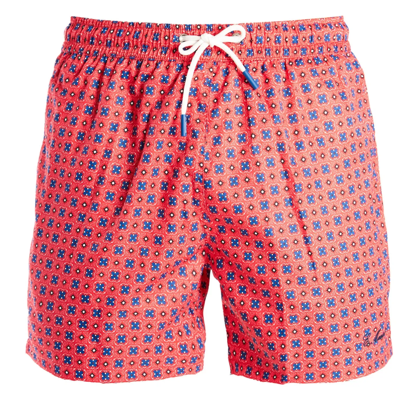 E.Marinella COSTUME DA BAGNO ROSSO Macrofantasia fiore Best