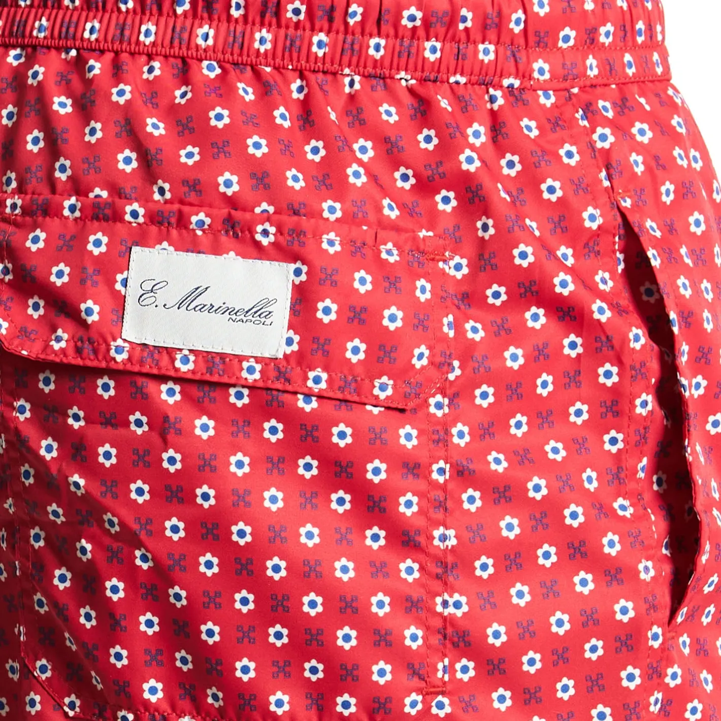E.Marinella COSTUME DA BAGNO ROSSO Macrofantasia fiore Clearance