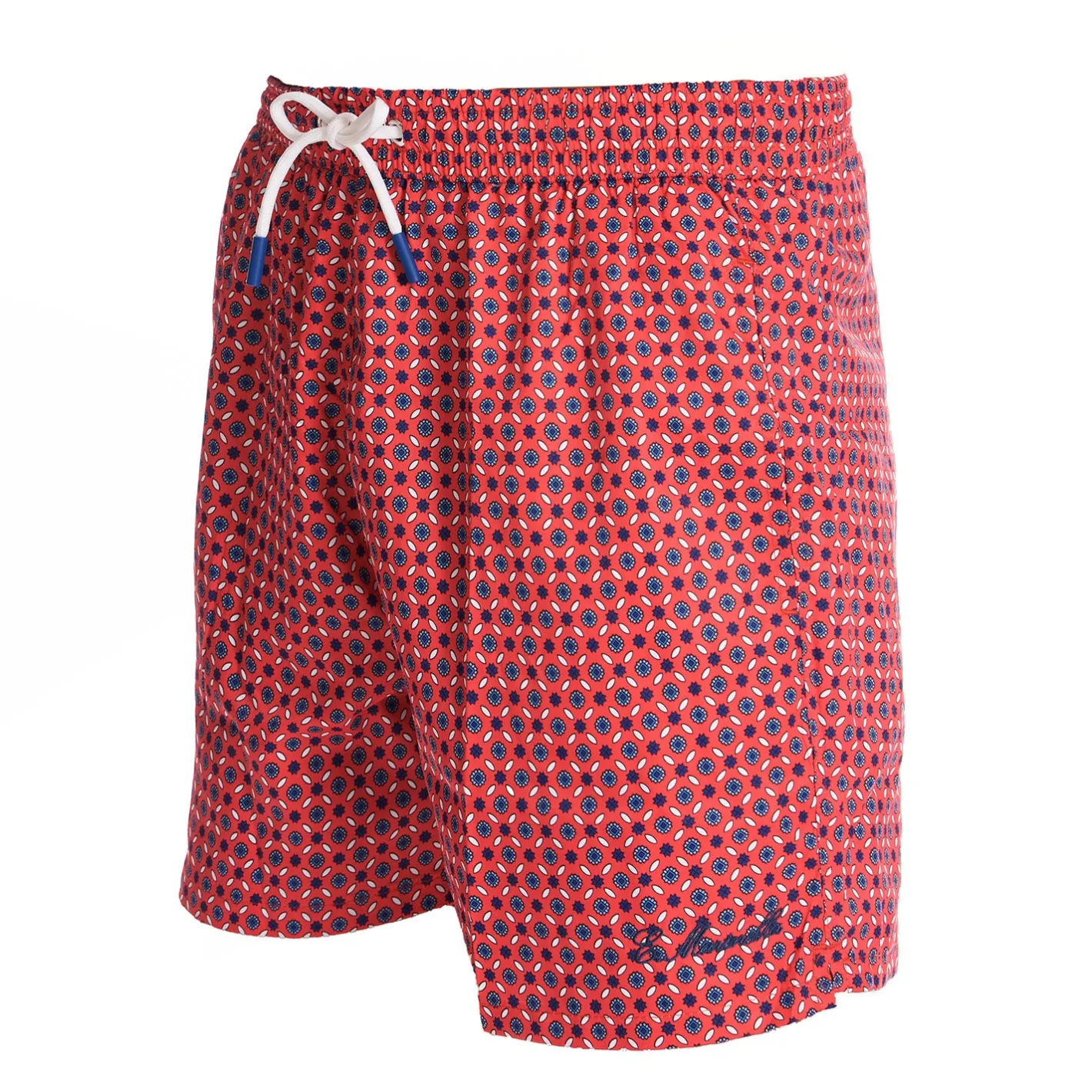 E.Marinella COSTUME DA BAGNO ROSSO Microfantasia fiore Outlet