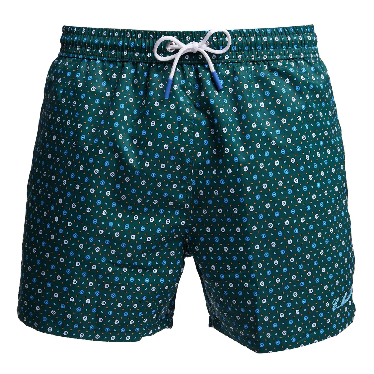 E.Marinella COSTUME DA BAGNO VERDE SCURO Microfantasia fiore Best
