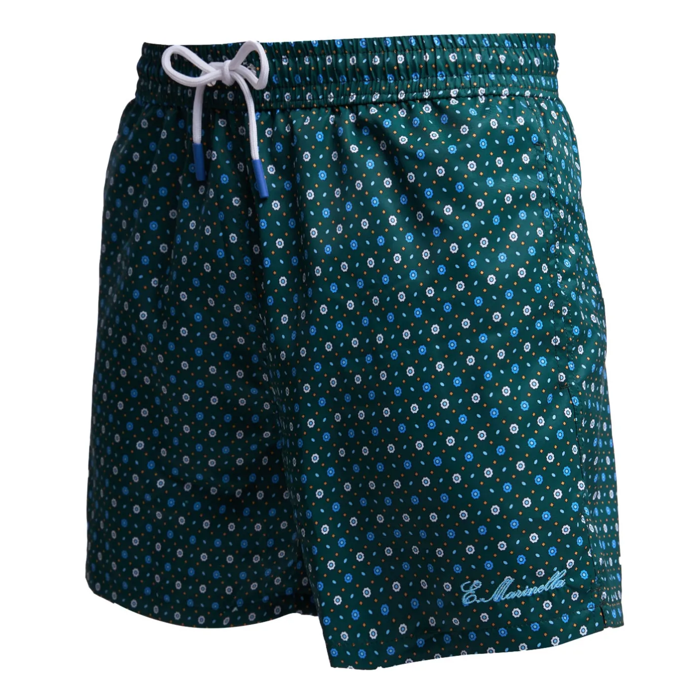 E.Marinella COSTUME DA BAGNO VERDE SCURO Microfantasia fiore Best