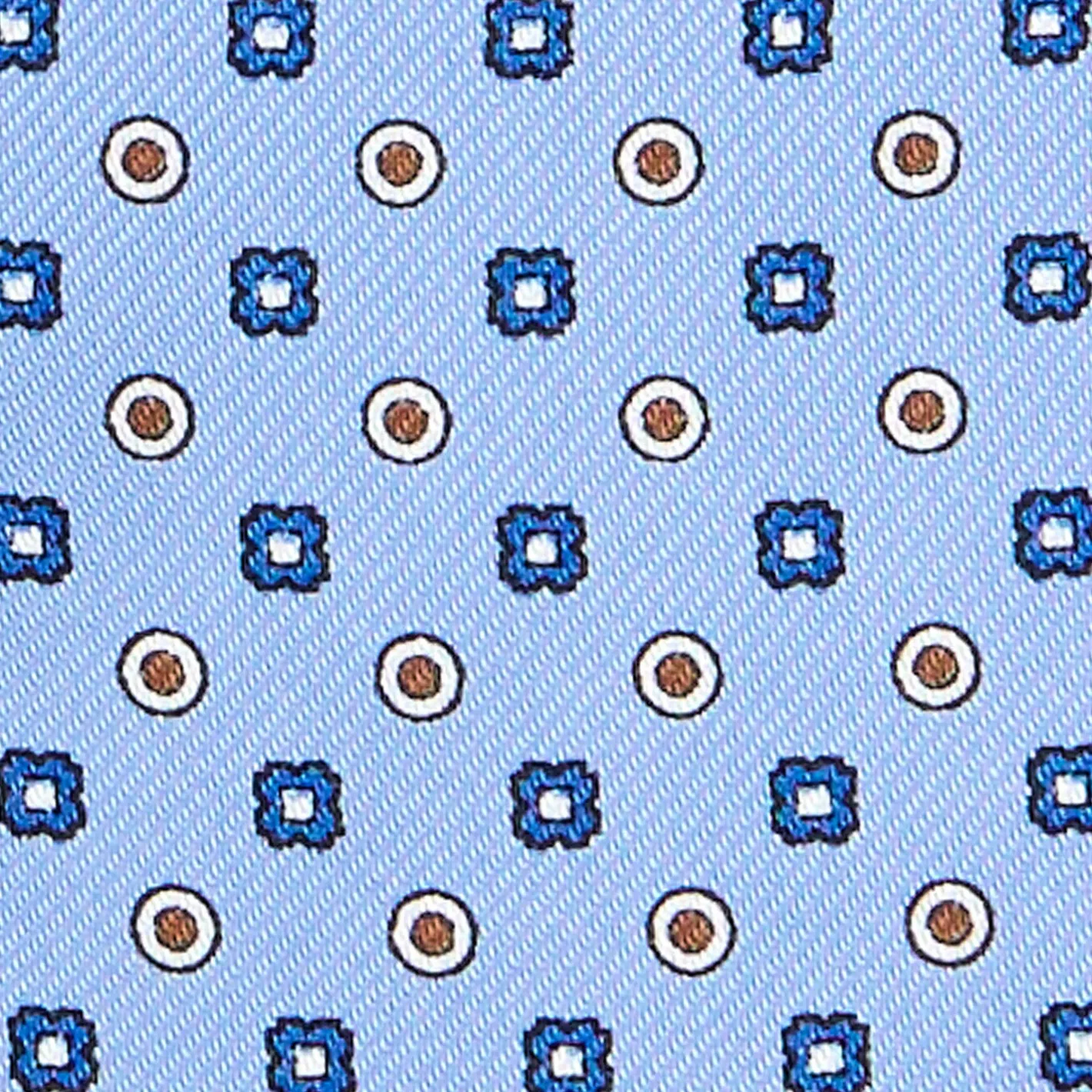E.Marinella CRAVATTA ASCOT IN SETA AZZURRA Microfantasia fiore Online