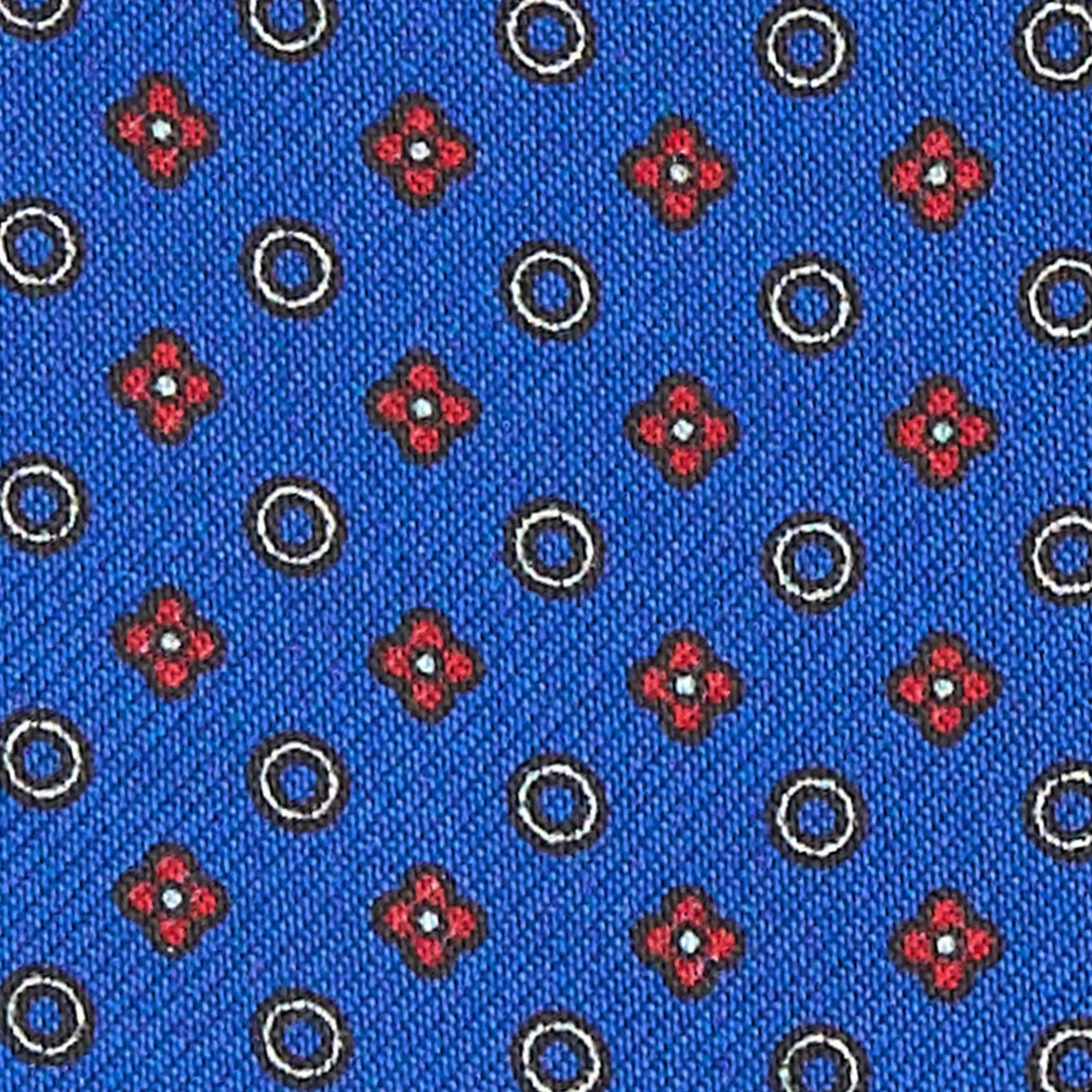 E.Marinella CRAVATTA ASCOT IN SETA BLUETTE Microfantasia fiore New