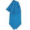 E.Marinella CRAVATTA ASCOT IN SETA BLU MEDIO Microfantasia fiore Discount