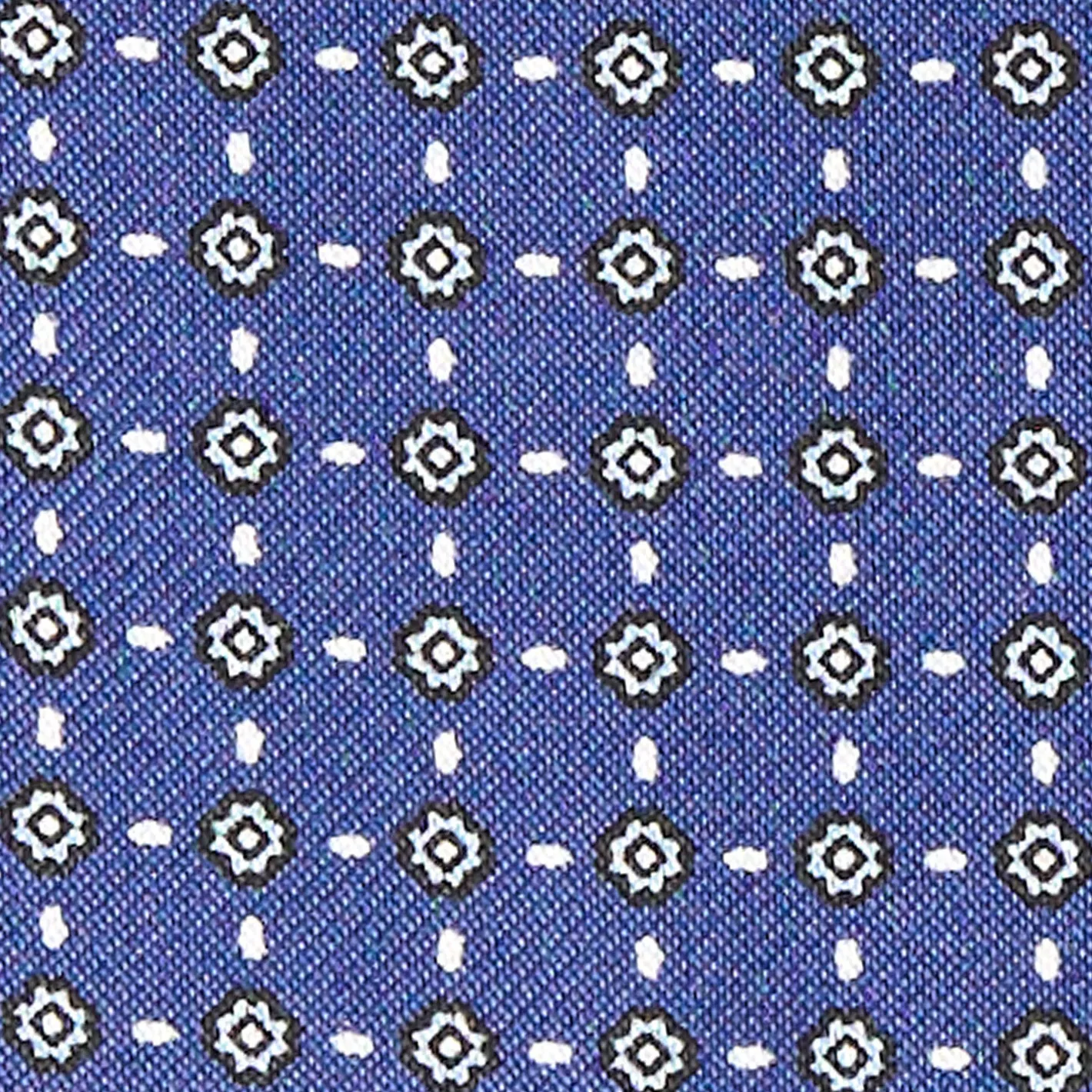 E.Marinella CRAVATTA ASCOT IN SETA BLU Microfantasia fiore Discount