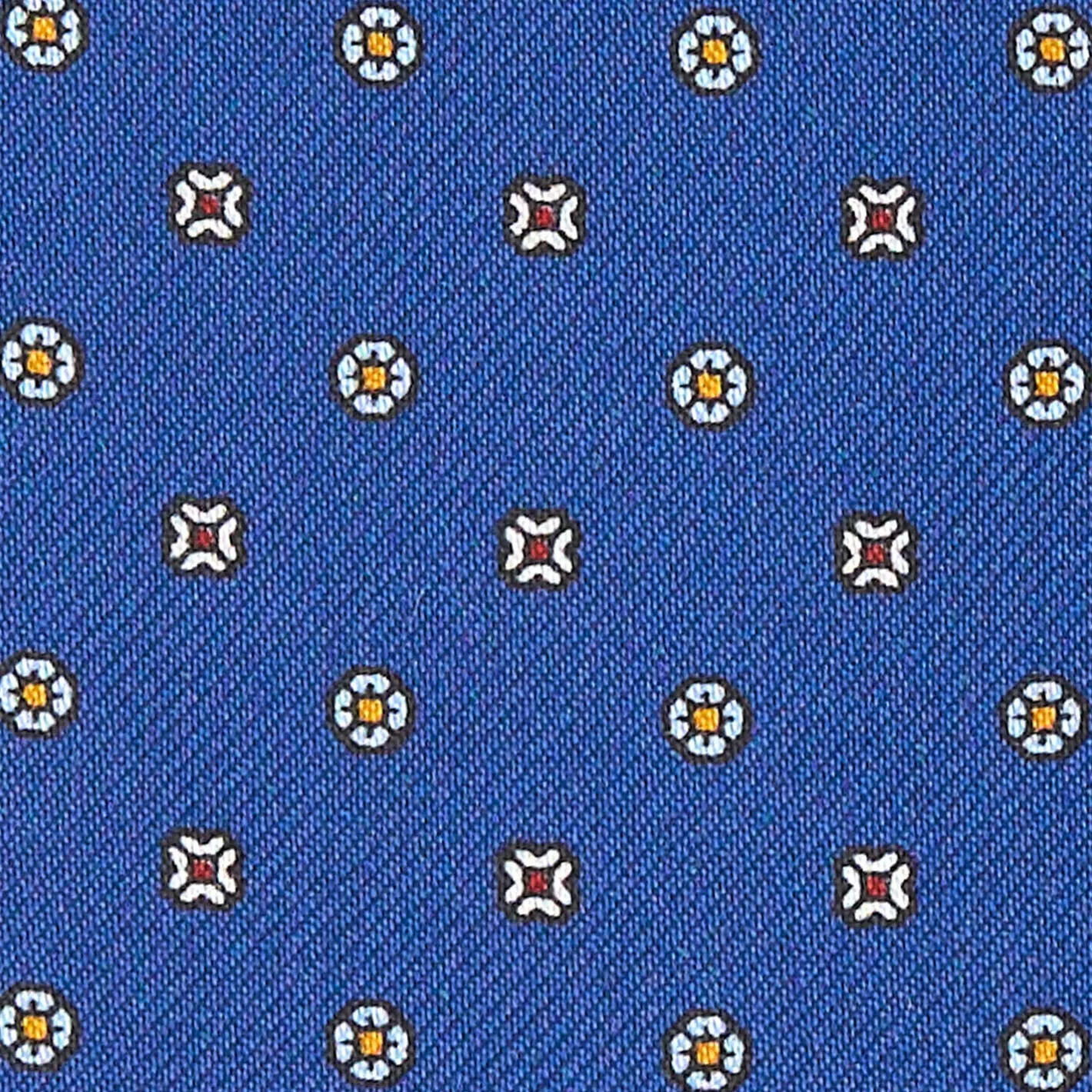 E.Marinella CRAVATTA ASCOT IN SETA BLU Microfantasia fiore Clearance