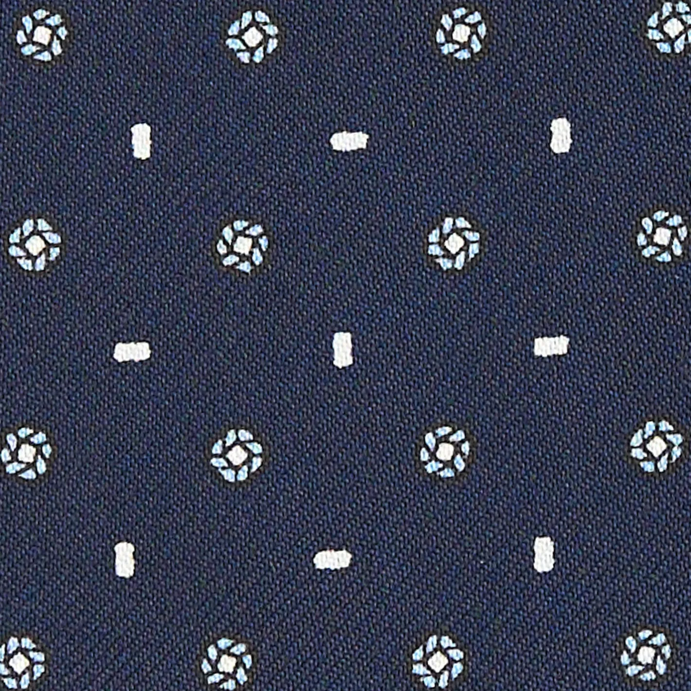 E.Marinella CRAVATTA ASCOT IN SETA BLU SCURO Microfantasia fiore Outlet