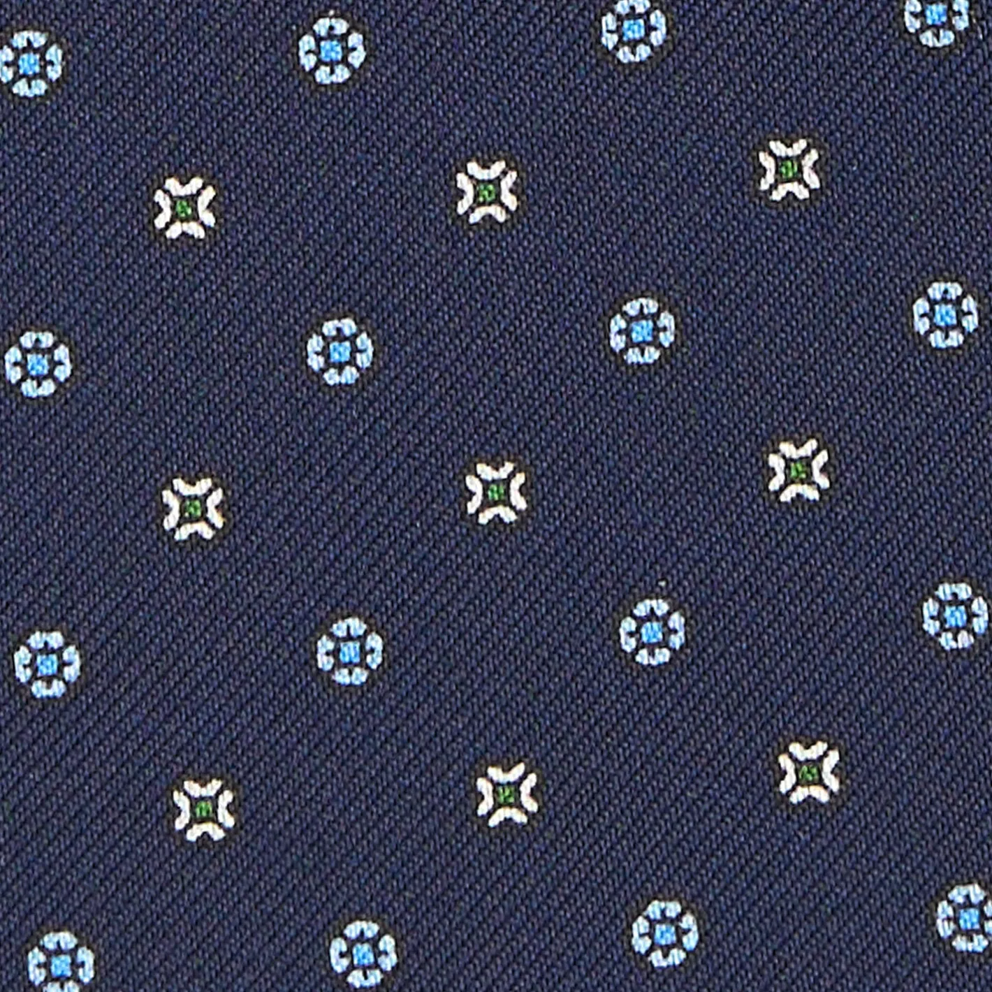 E.Marinella CRAVATTA ASCOT IN SETA BLU SCURO Microfantasia fiore New