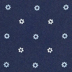 E.Marinella CRAVATTA ASCOT IN SETA BLU SCURO Microfantasia fiore Clearance