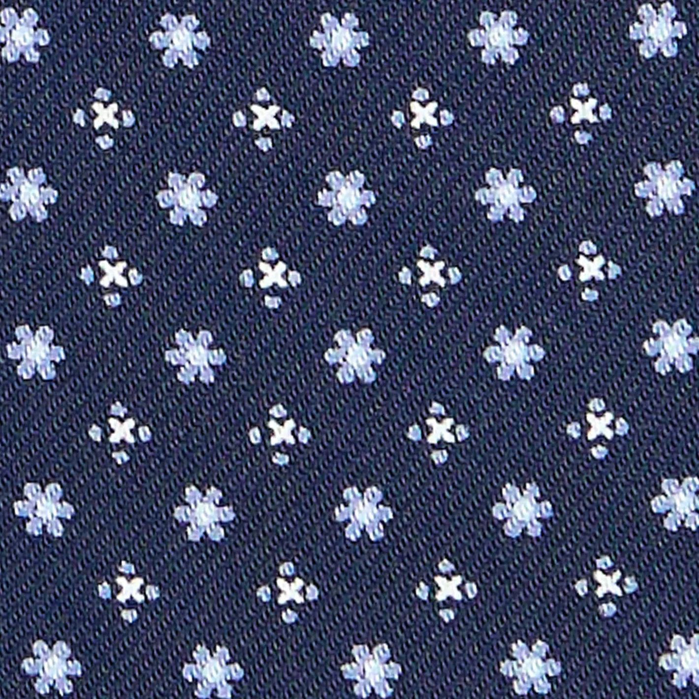 E.Marinella CRAVATTA ASCOT IN SETA BLU SCURO Microfantasia fiore Clearance