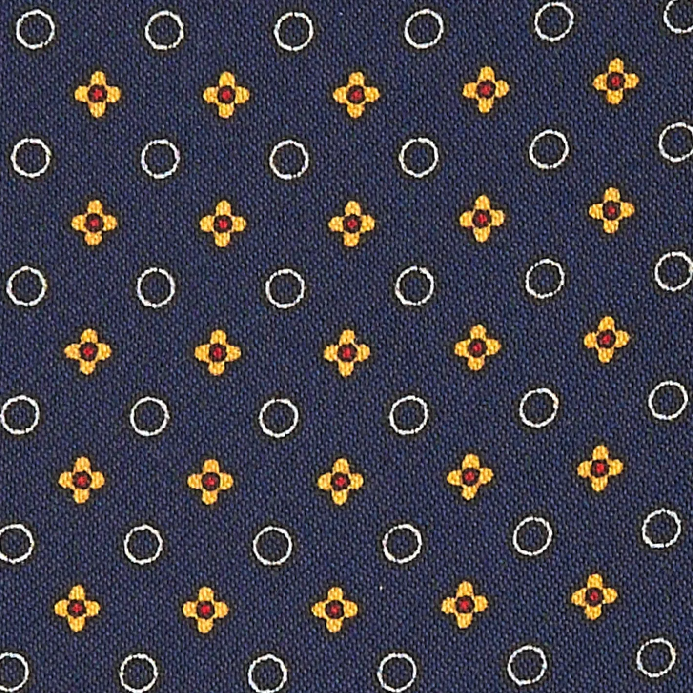 E.Marinella CRAVATTA ASCOT IN SETA BLU SCURO Microfantasia fiore New