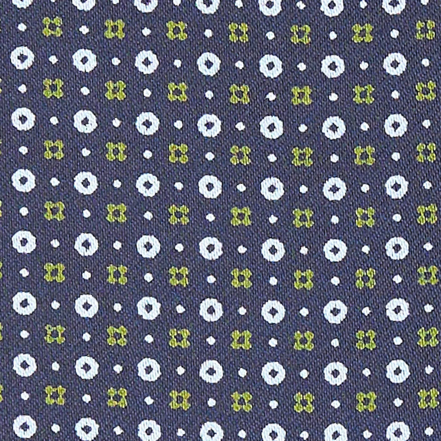 E.Marinella CRAVATTA ASCOT IN SETA BLU SCURO Microfantasia fiore New