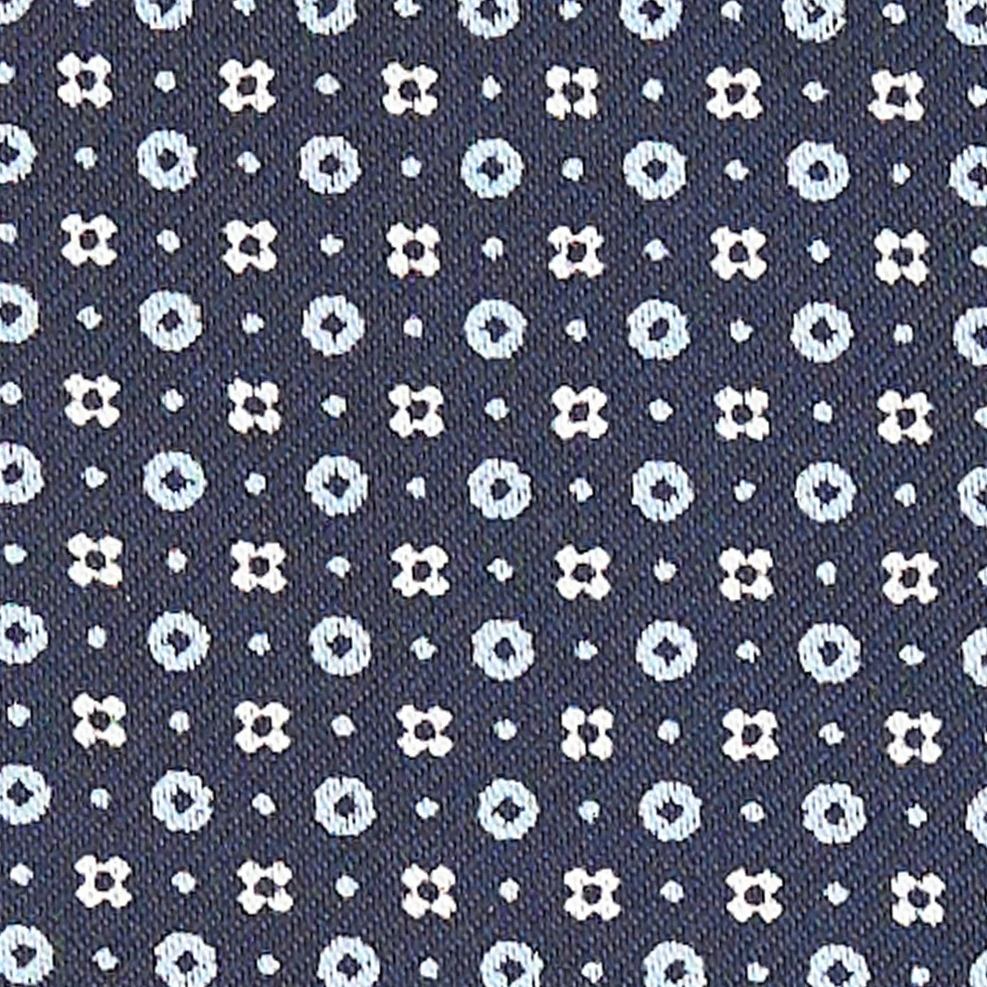 E.Marinella CRAVATTA ASCOT IN SETA BLU SCURO Microfantasia fiore Best