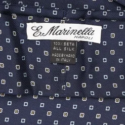 E.Marinella CRAVATTA ASCOT IN SETA BLU SCURO Microfantasia fiore Online