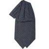 E.Marinella CRAVATTA ASCOT IN SETA BLU SCURO Microfantasia fiore Discount