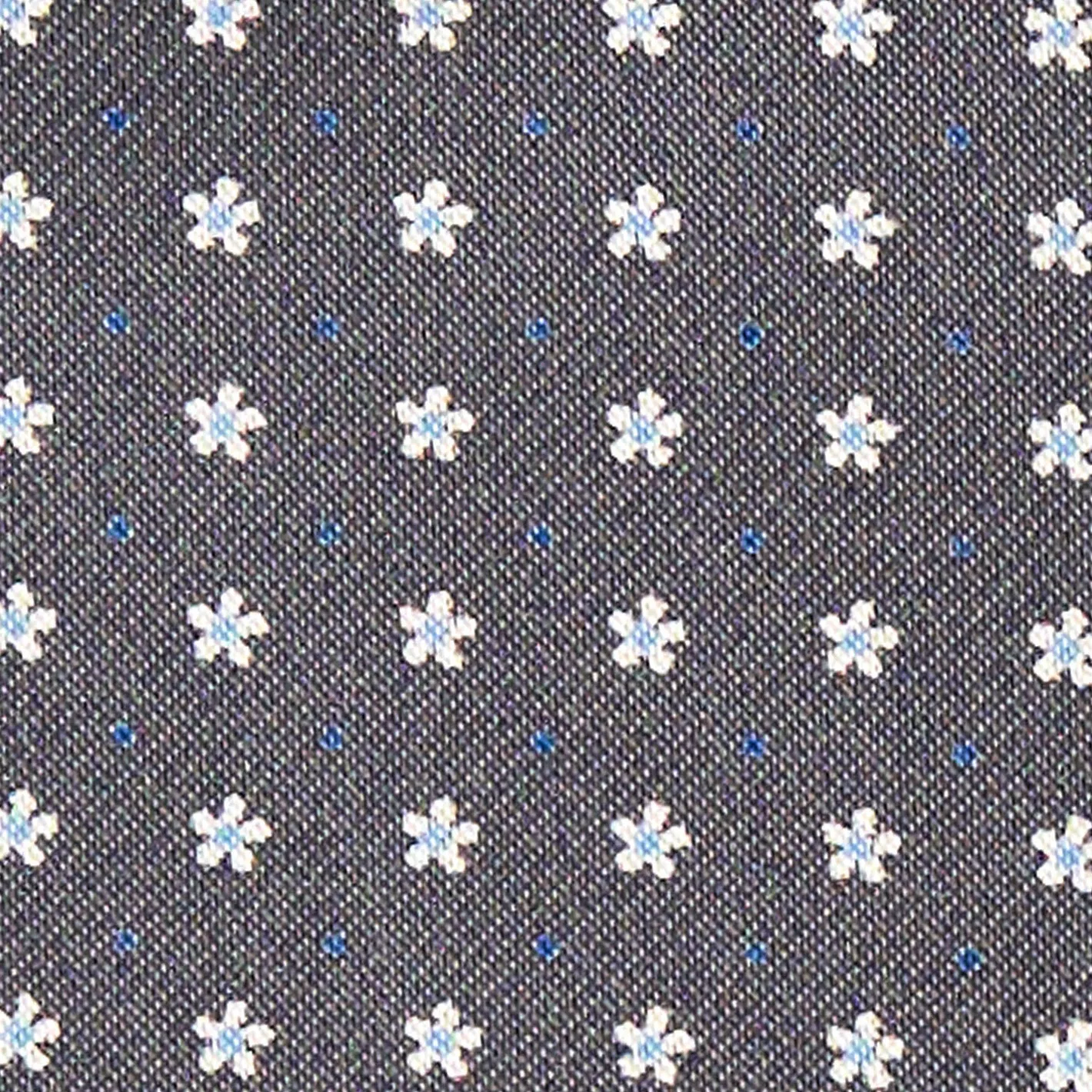 E.Marinella CRAVATTA ASCOT IN SETA GRIGIO SCURO Microfantasia fiore Sale