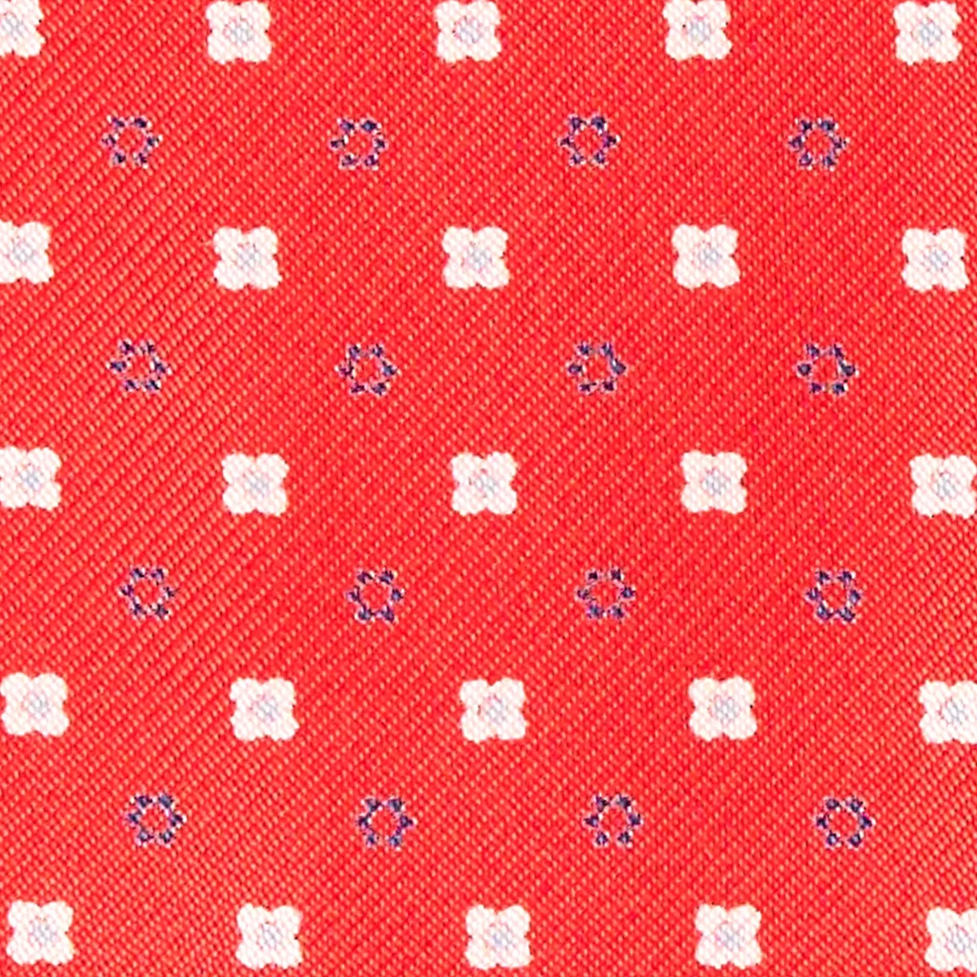 E.Marinella CRAVATTA ASCOT IN SETA ROSSO Microfantasia fiore New