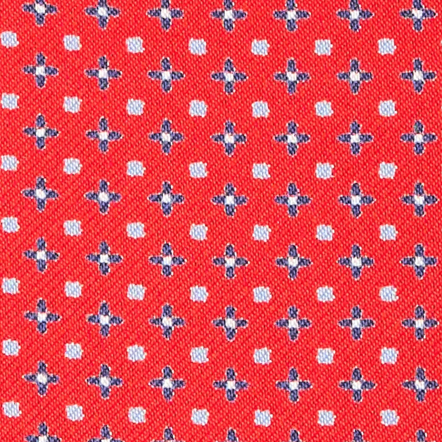 E.Marinella CRAVATTA ASCOT IN SETA ROSSO Microfantasia fiore Outlet