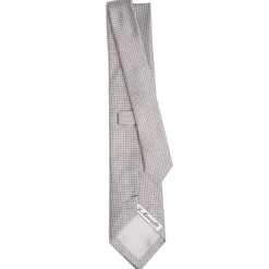 E.Marinella CRAVATTA CERIMONIA GRIGIO CHIARO In seta jacquard New