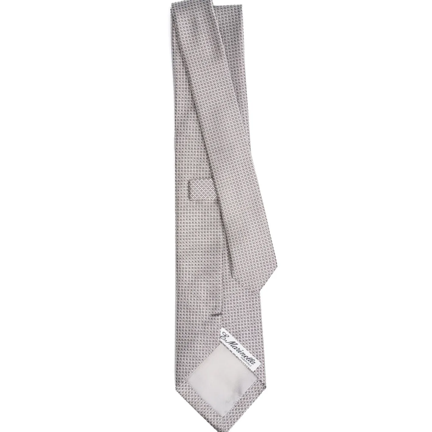 E.Marinella CRAVATTA CERIMONIA GRIGIO CHIARO In seta jacquard New