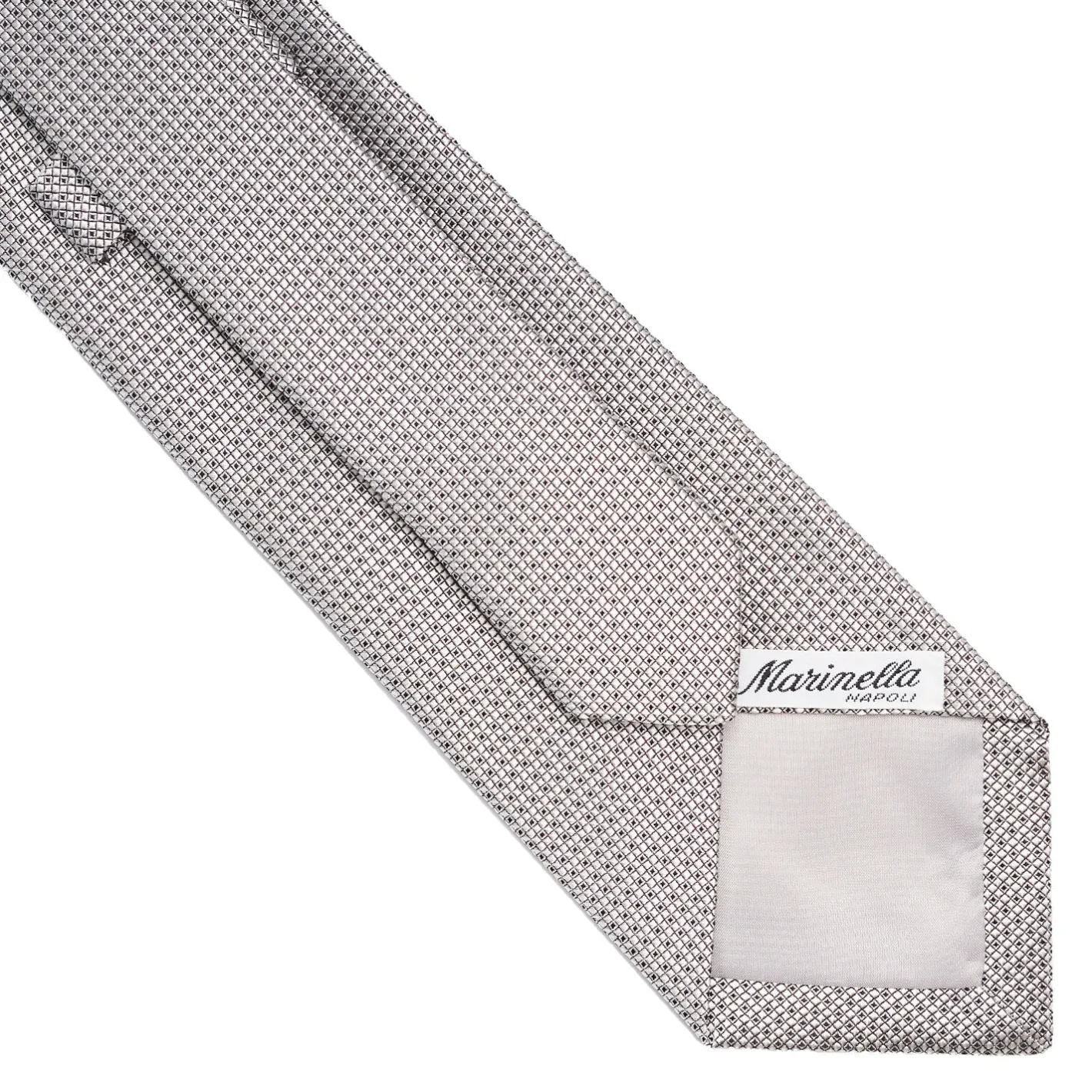 E.Marinella CRAVATTA CERIMONIA GRIGIO CHIARO In seta jacquard New