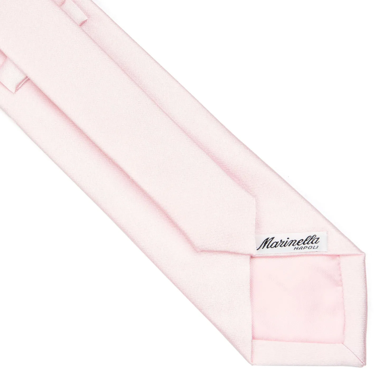 E.Marinella CRAVATTA CERIMONIA IN RASO DI SETA ROSA Tinta unita Discount